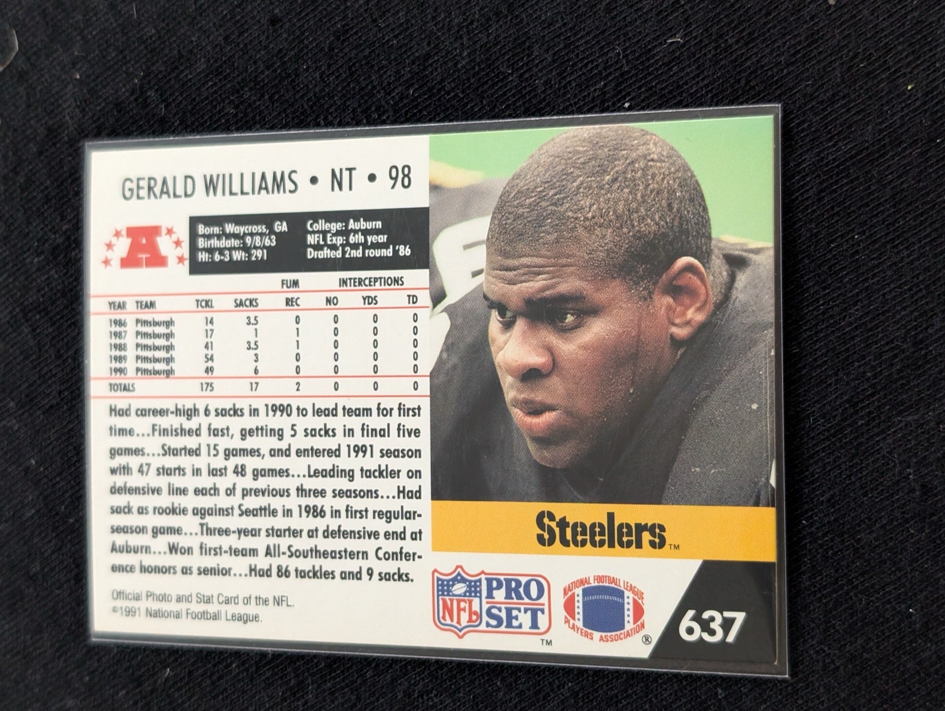 Gerald Williams Pittsburgh Steelers NT Player Lot (4) Pro Set, Topps, Pinnacle