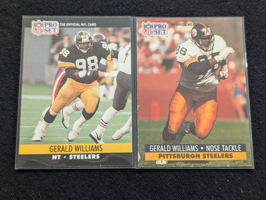 Gerald Williams Pittsburgh Steelers NT Card Lot (2) 1990 Pro Set