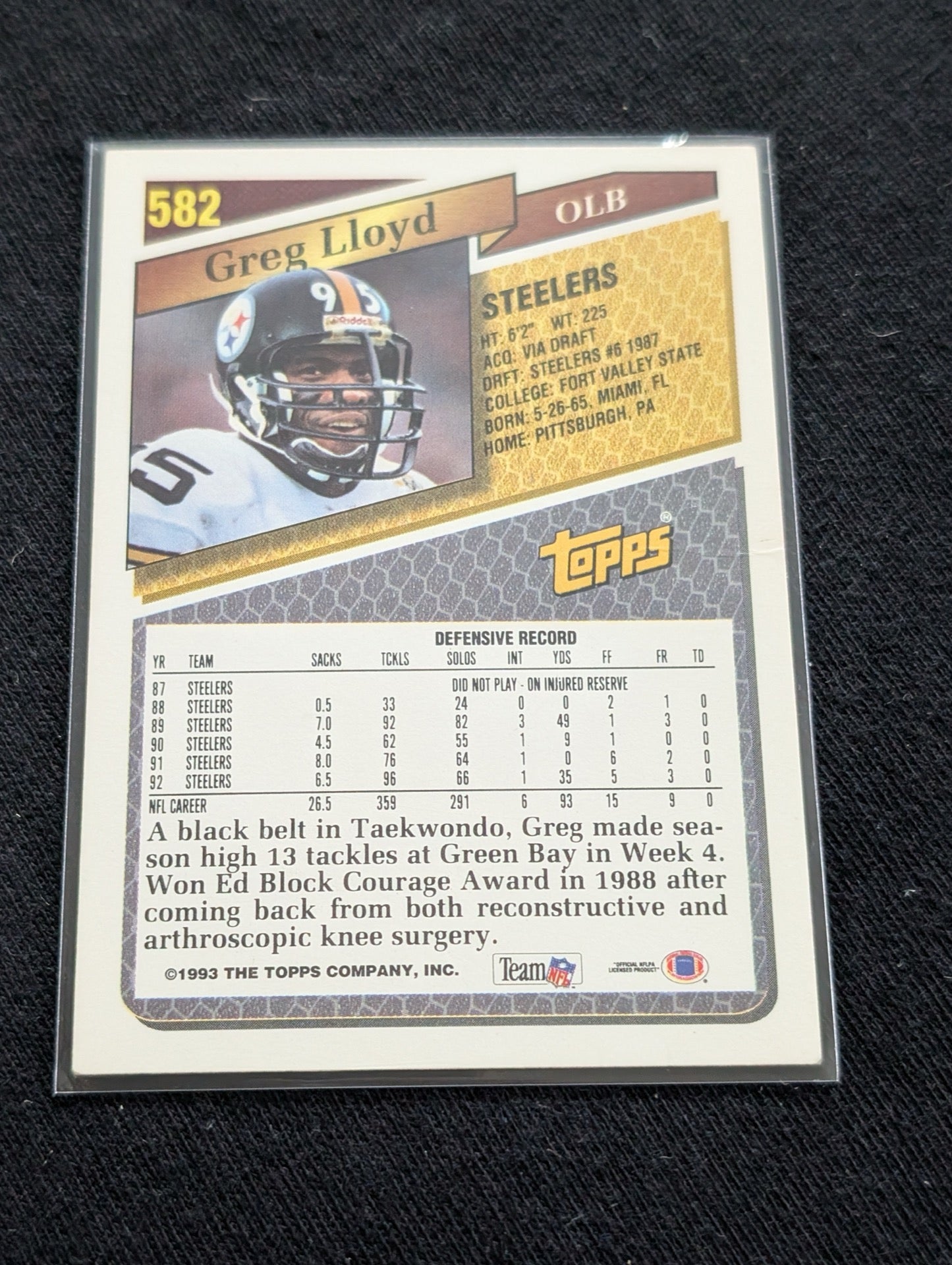 Greg Lloyd Steelers Legend LB Player Lot (11 Cards) Pro Bowl All-Pro