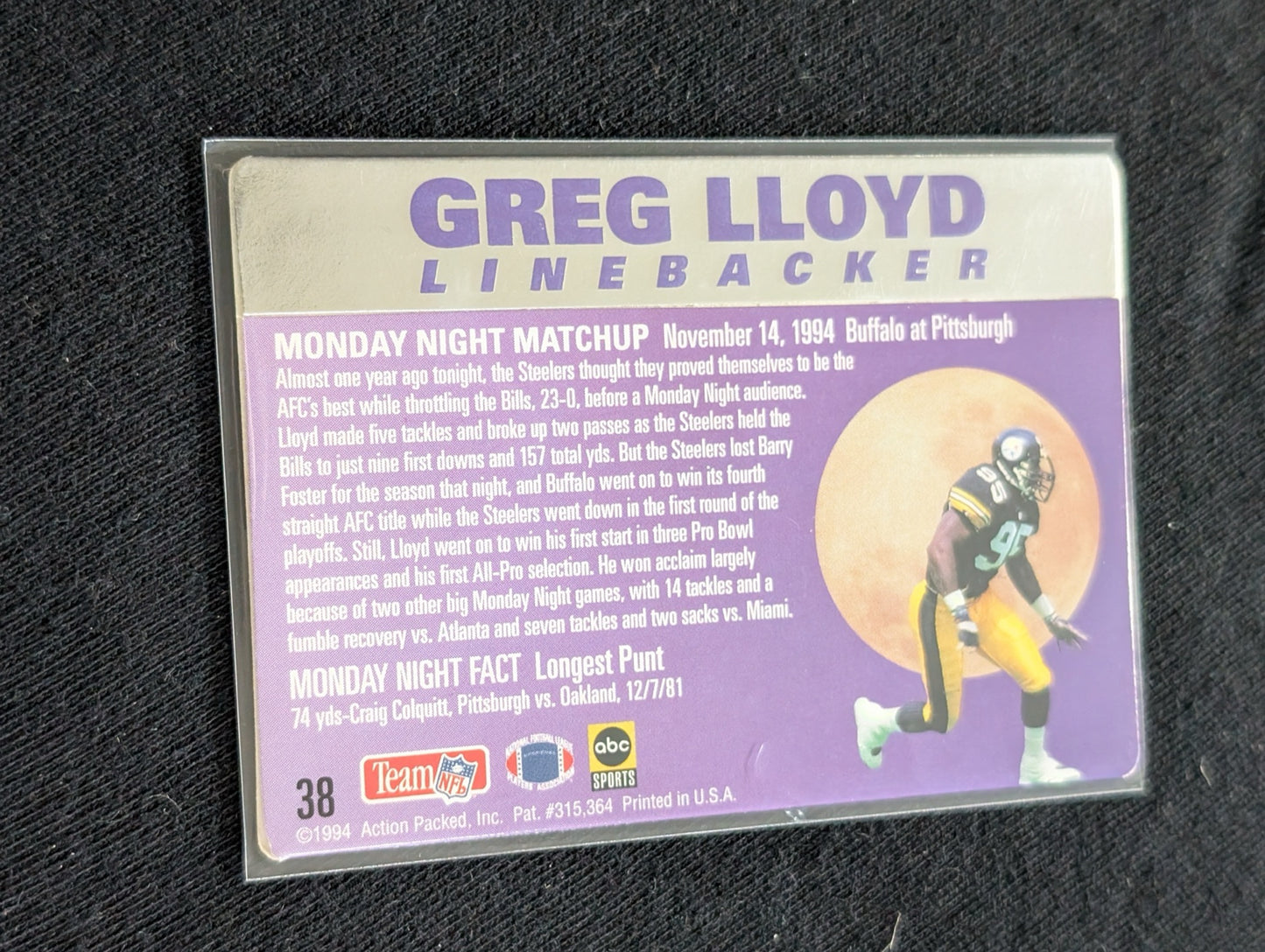 Greg Lloyd Steelers Legend LB Player Lot (11 Cards) Pro Bowl All-Pro