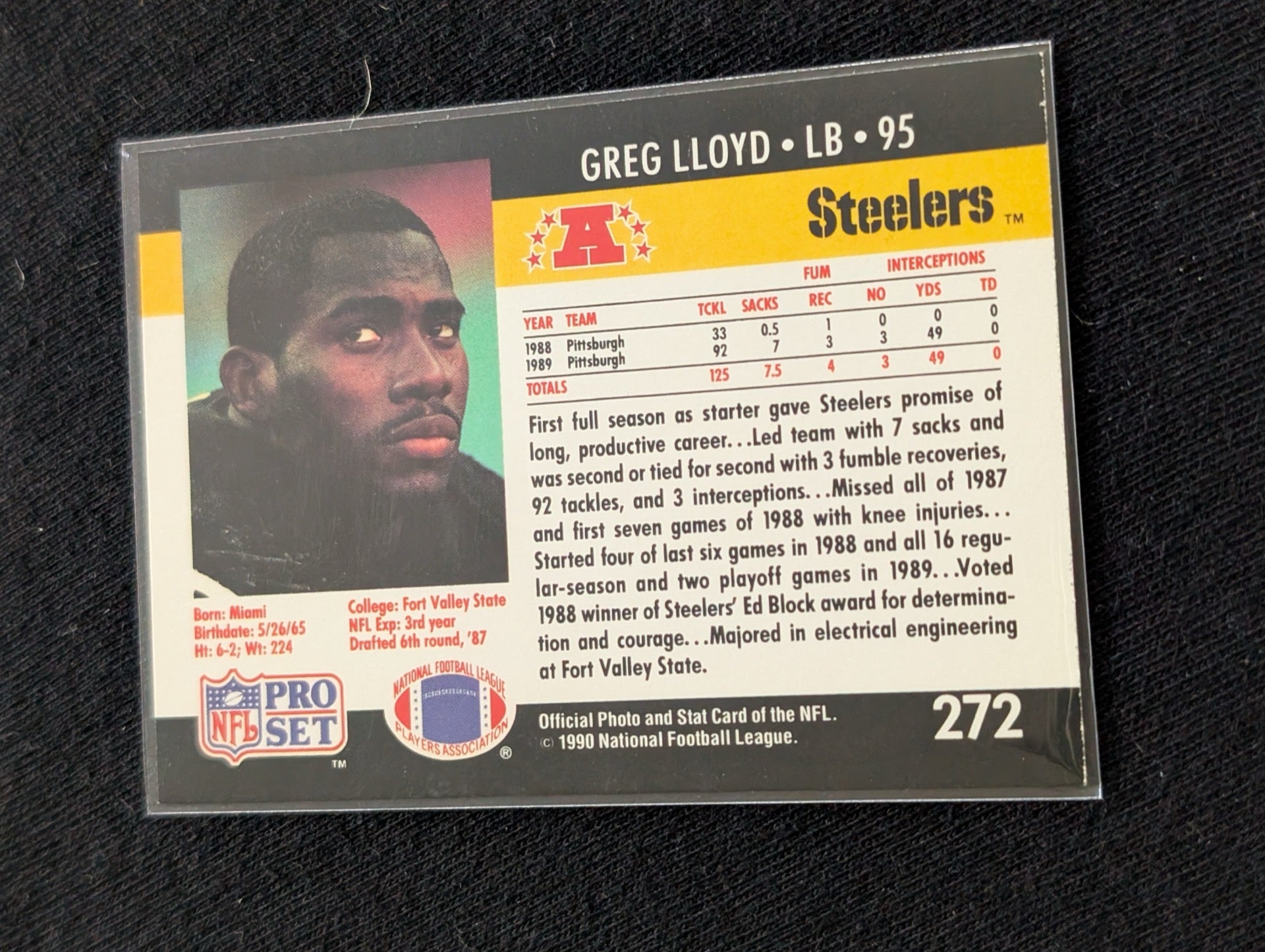 Greg Lloyd Steelers Legend LB Player Lot (11 Cards) Pro Bowl All-Pro