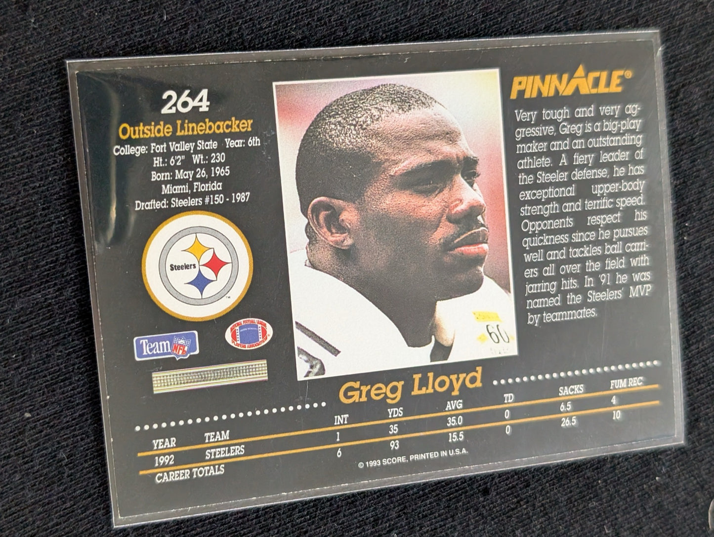Greg Lloyd Steelers Legend LB Player Lot (11 Cards) Pro Bowl All-Pro