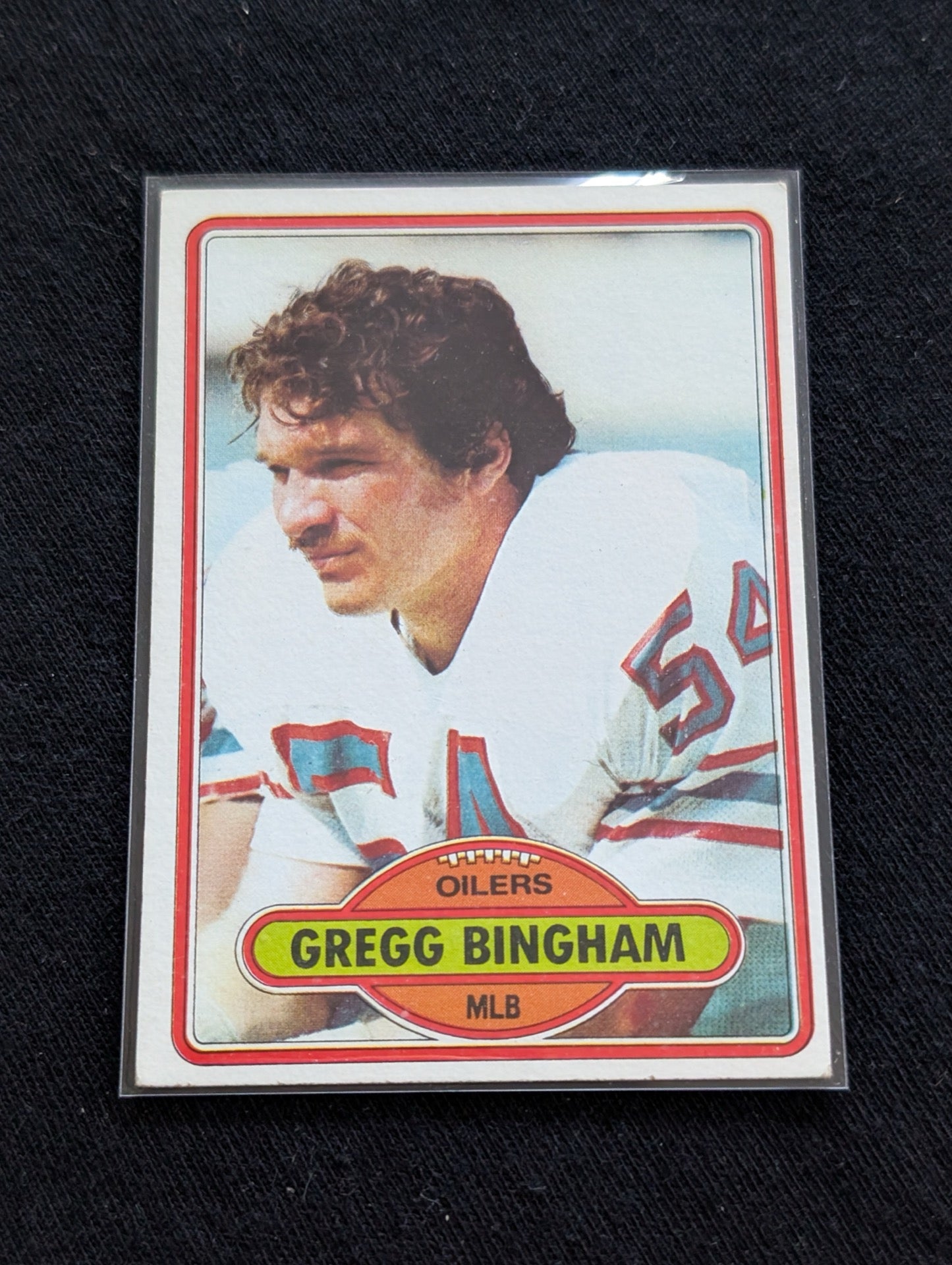 Gregg Bingham Houston Oilers LB Vintage Topps Lot (2) 1980 1981 "Luv Ya Blue"
