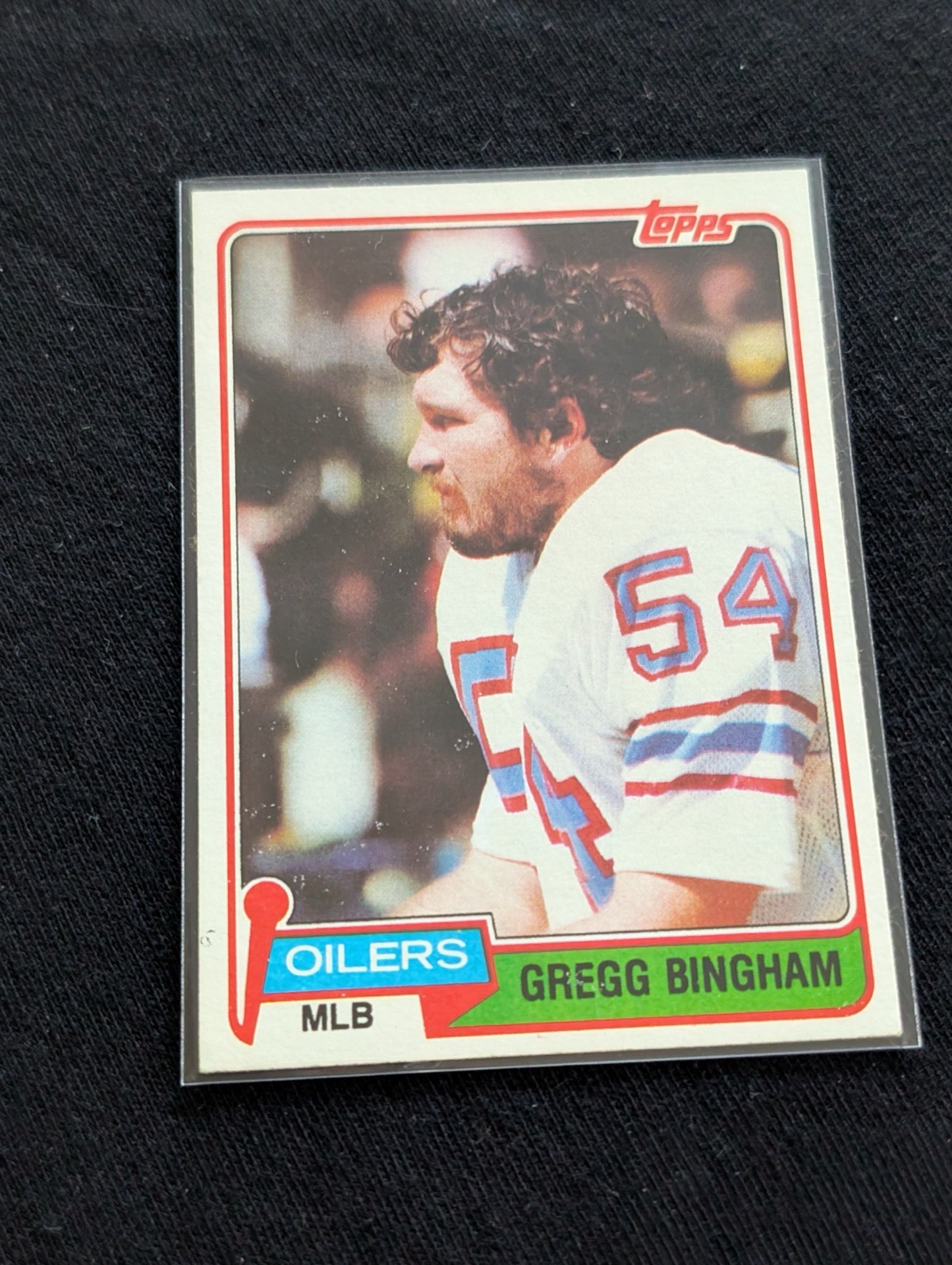 Gregg Bingham Houston Oilers LB Vintage Topps Lot (2) 1980 1981 "Luv Ya Blue"