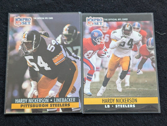 Hardy Nickerson Pittsburgh Steelers LB Card Lot (2) 1990 Pro Set