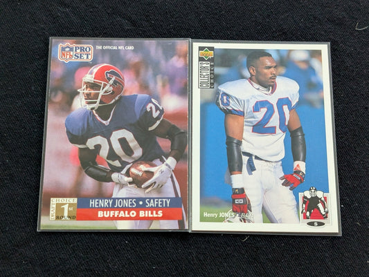 Henry Jones Buffalo Bills Safety Card Lot (2) 1991 Pro Set RC 1994 UD