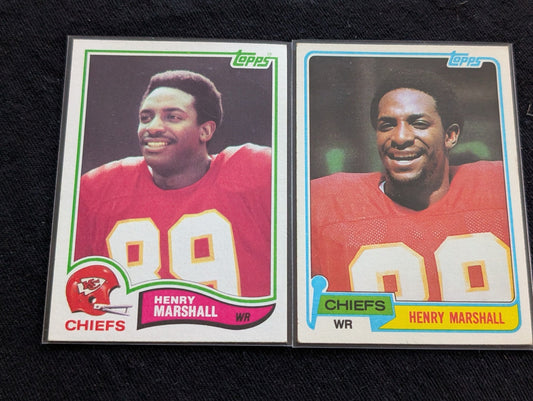 Henry Marshall Kansas City Chiefs WR Vintage Topps Lot (2) 1980 1981
