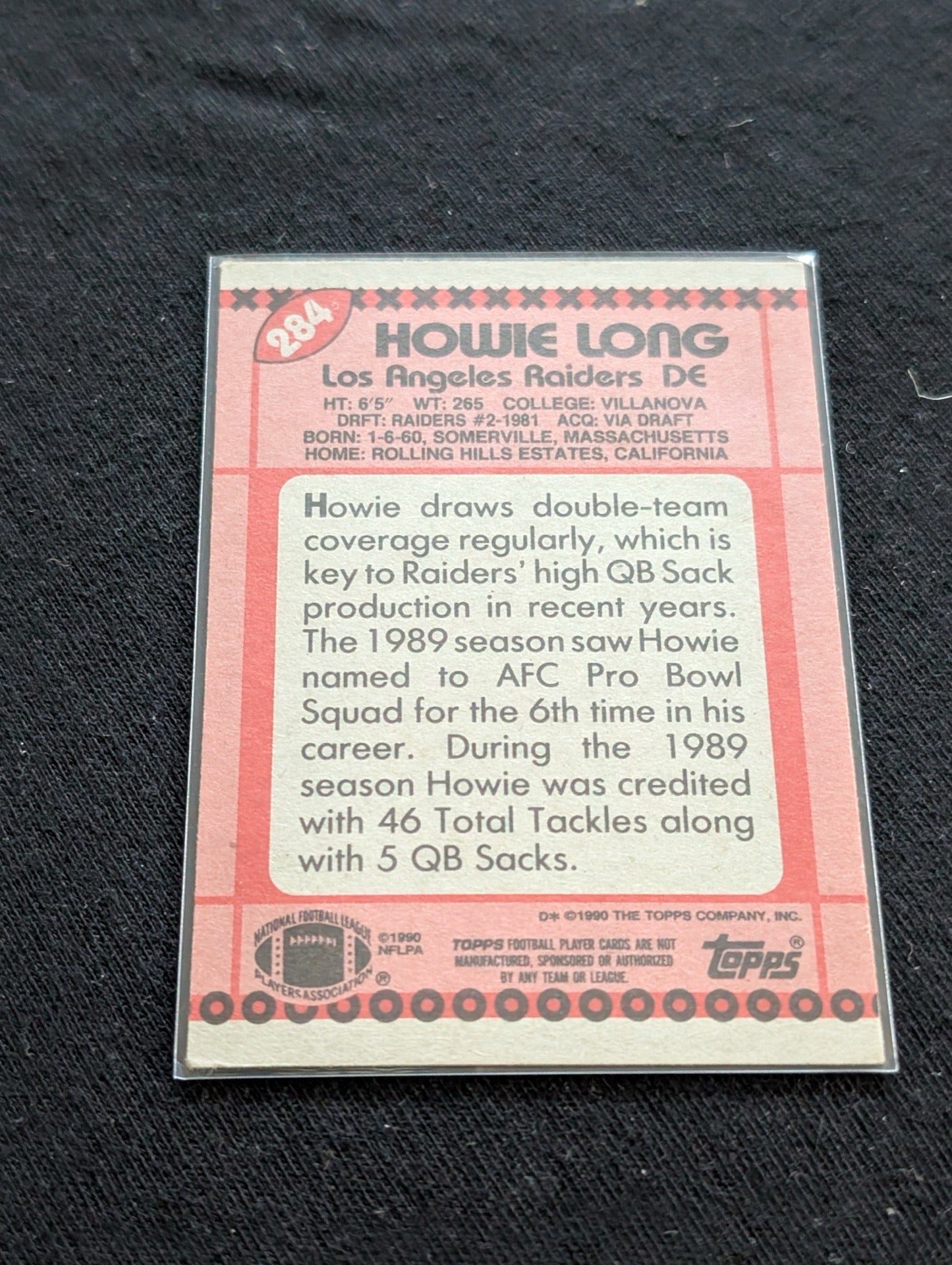 Howie Long HOF Raiders Legend Card Lot (2) 1990 Topps & 1991 Score