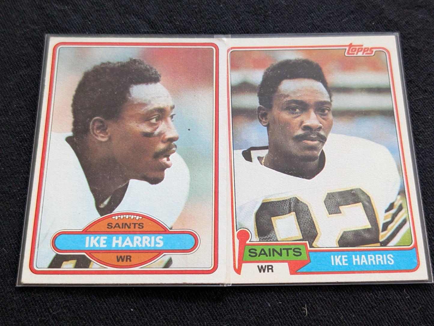 Ike Harris New Orleans Saints WR Vintage Topps Card Lot (2) 1980 1981
