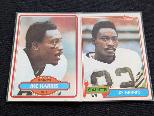 Ike Harris New Orleans Saints WR Vintage Topps Card Lot (2) 1980 1981