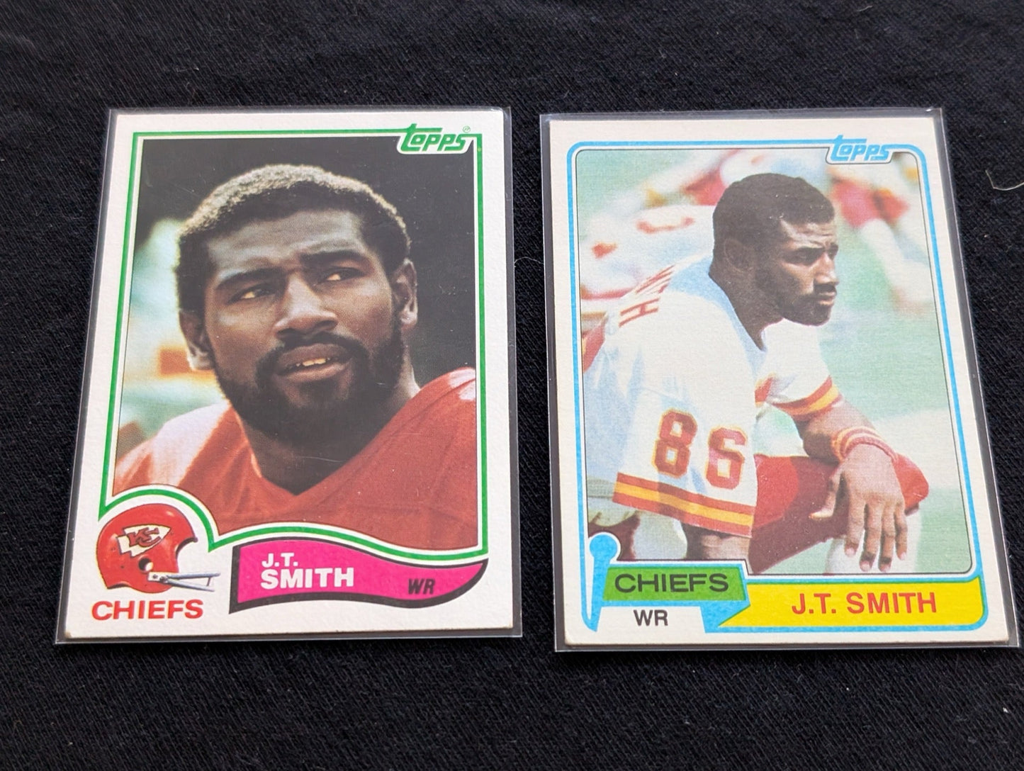 J.T. Smith Kansas City Chiefs WR Vintage Topps Lot (2) 1980 1981 Pro Bowl
