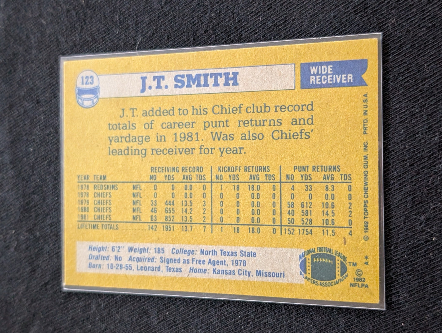 J.T. Smith Kansas City Chiefs WR Vintage Topps Lot (2) 1980 1981 Pro Bowl