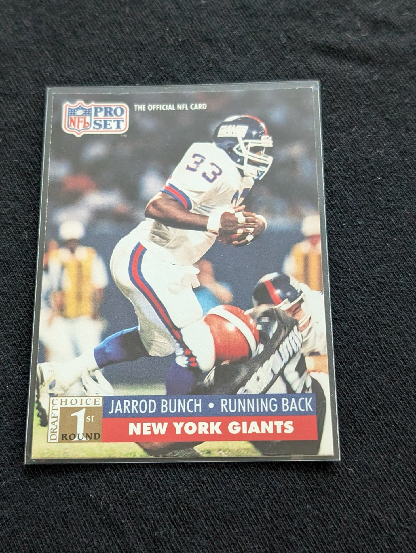 Jarrod Bunch New York Giants RB Card Lot (2) 1991 Pro Set RC & 1994 Collector's Choice