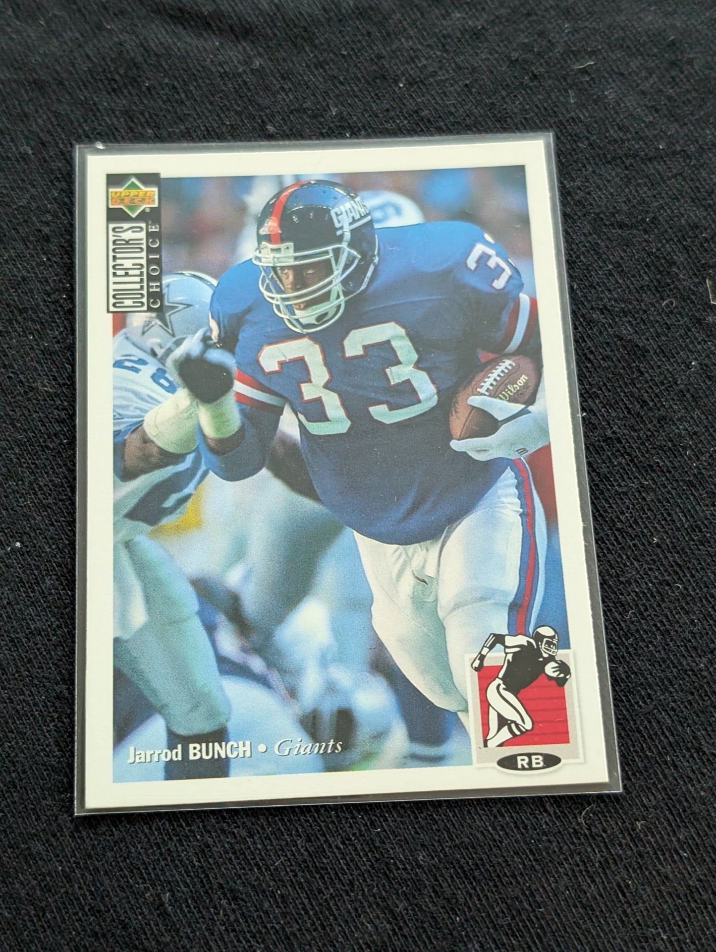Jarrod Bunch New York Giants RB Card Lot (2) 1991 Pro Set RC & 1994 Collector's Choice