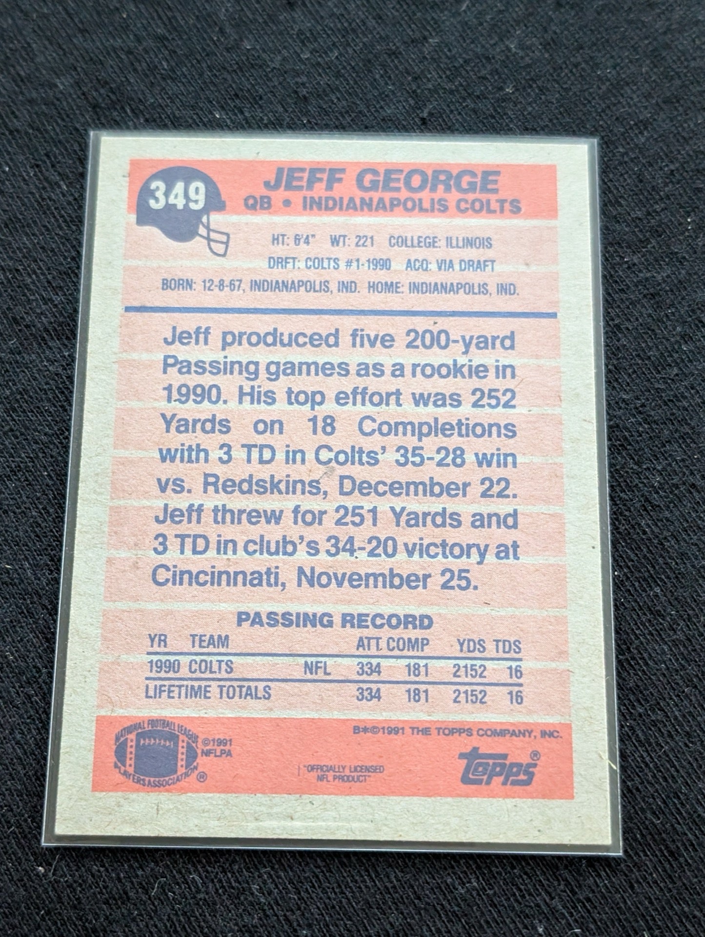 Jeff George #1 Pick QB Rookie Card Lot (3) 1990 Topps, Pro Set, 1994 UD