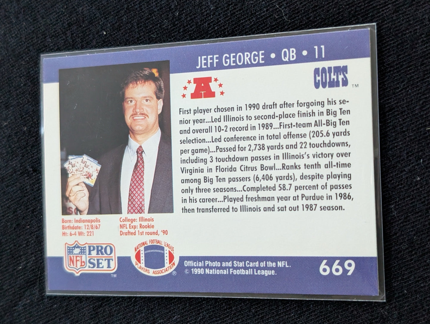 Jeff George #1 Pick QB Rookie Card Lot (3) 1990 Topps, Pro Set, 1994 UD