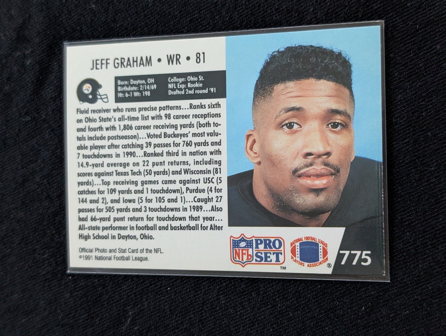 Jeff Graham Pittsburgh Steelers WR Card Lot (4) 1991 Pro Set RC, UD, Collector's Choice