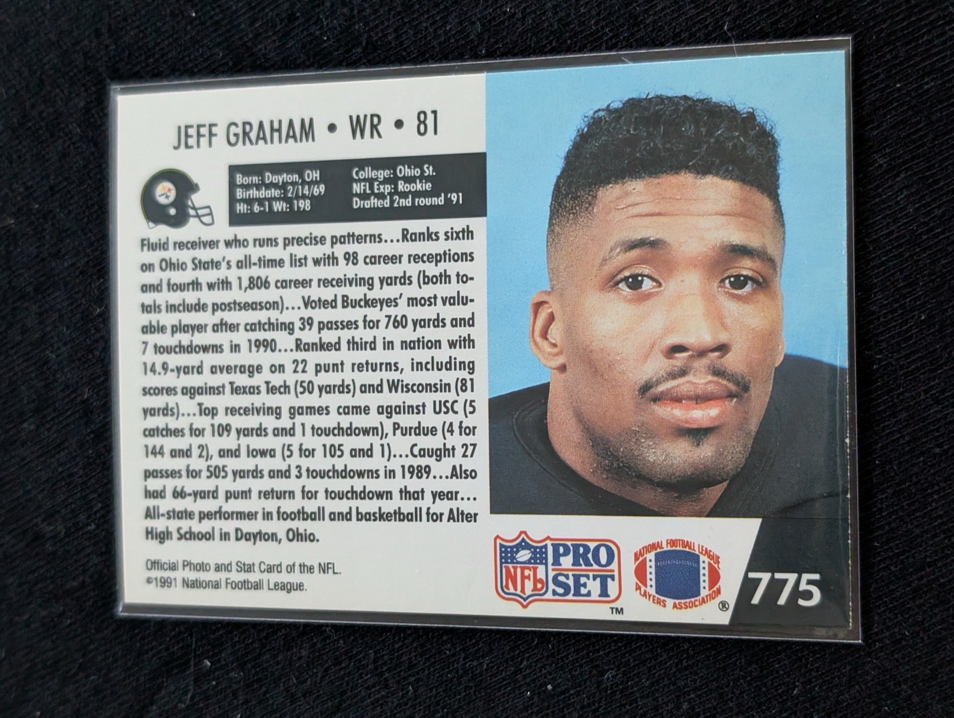 Jeff Graham Pittsburgh Steelers WR Card Lot (3) 1991 Pro Set RC, 1992 UD, 1994 UD