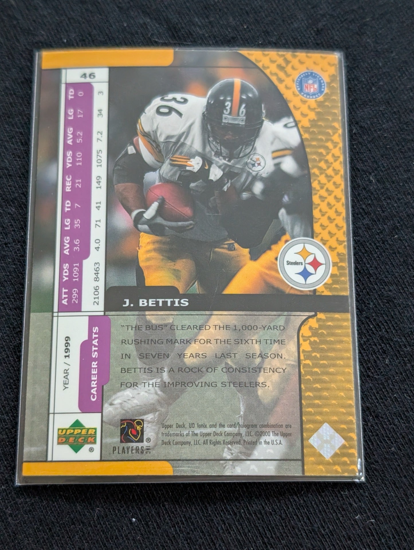 Jerome Bettis "The Bus" Steelers HOF Lot-2 1997 Score & 2002 Donruss Ionix