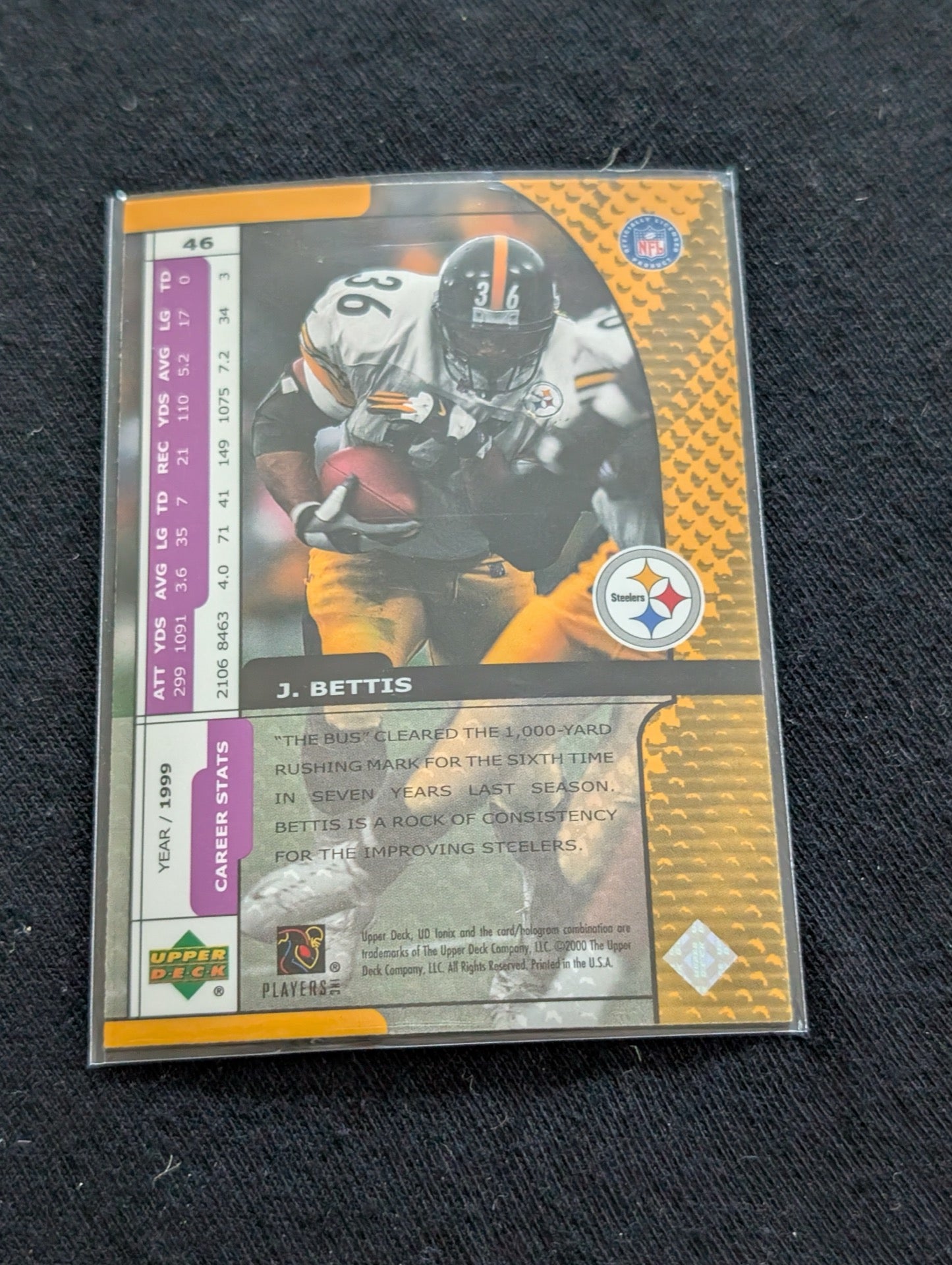 Jerome Bettis "The Bus" Steelers HOF Lot-2 1997 Score and 2002 Donruss Ionix