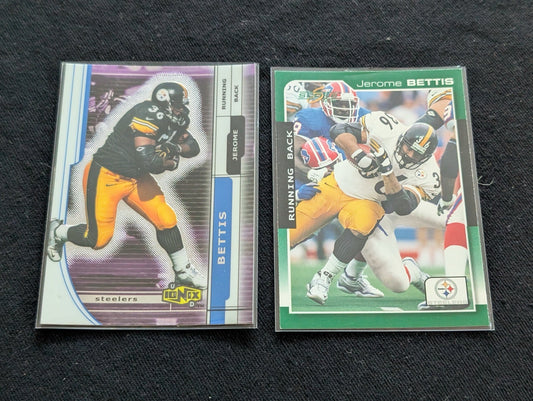 Jerome Bettis "The Bus" Steelers HOF Lot-2 2002 Donruss Ionix & 1997 Score