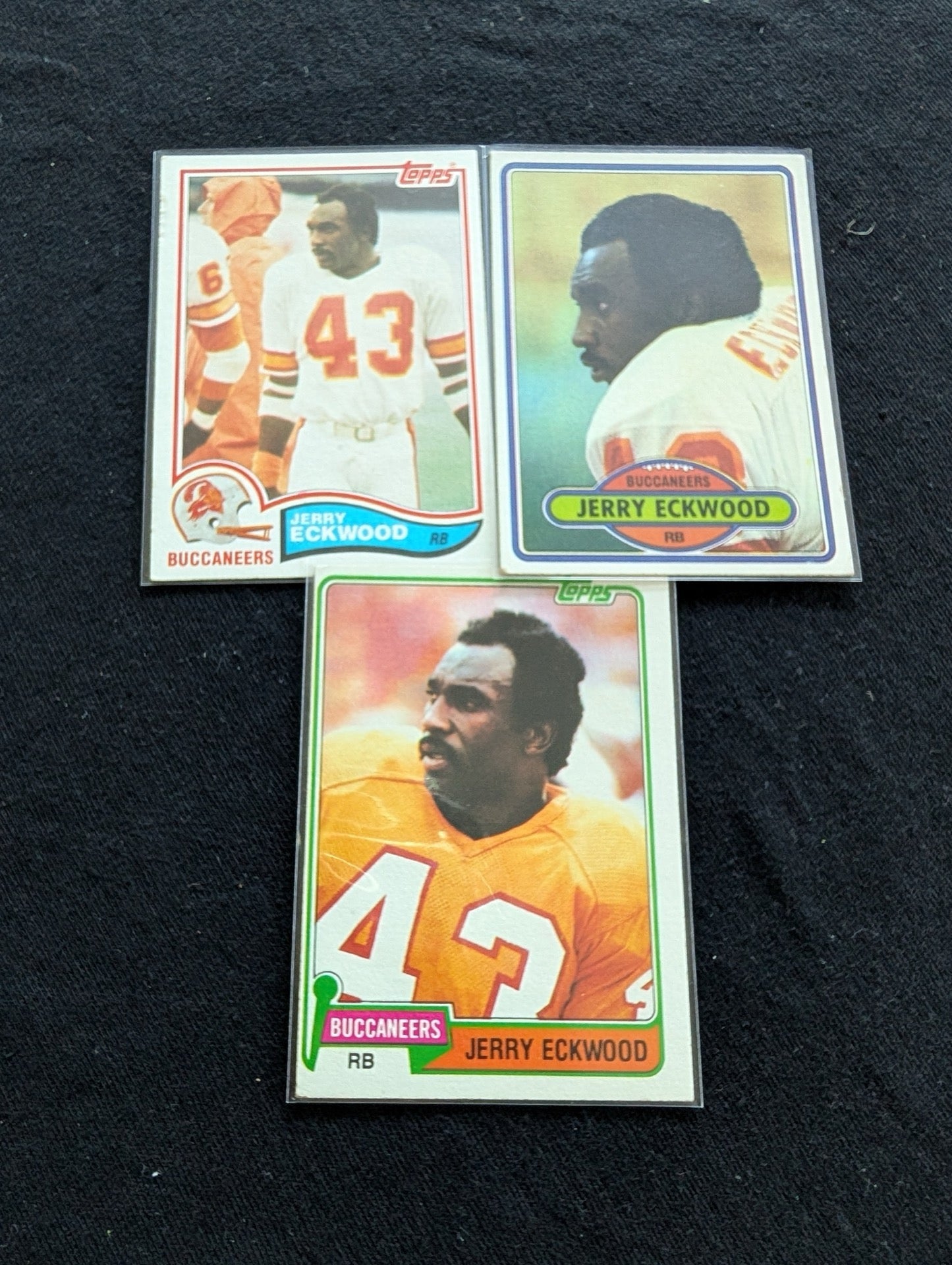 Jerry Eckwood Tampa Bay Buccaneers Vintage Topps Lot (3) 1980 1981 1982