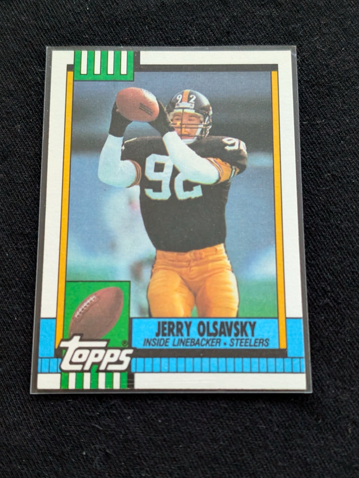 Jerry Olsavsky Pittsburgh Steelers LB Card Lot (2) 1990 Topps & 1991 Score
