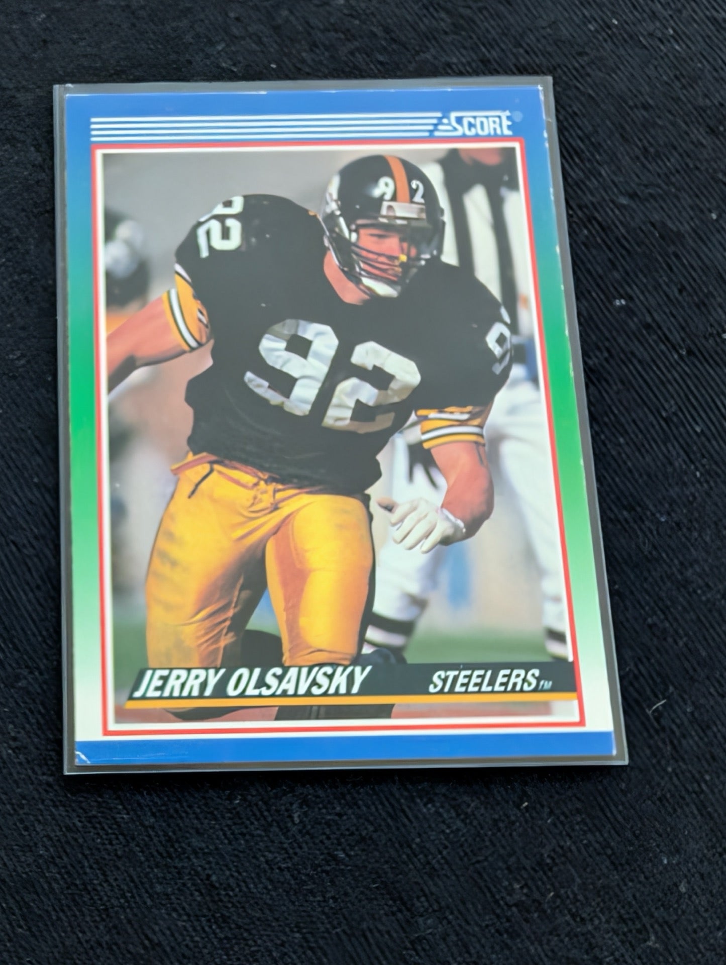 Jerry Olsavsky Pittsburgh Steelers LB Card Lot (2) 1990 Topps & 1991 Score