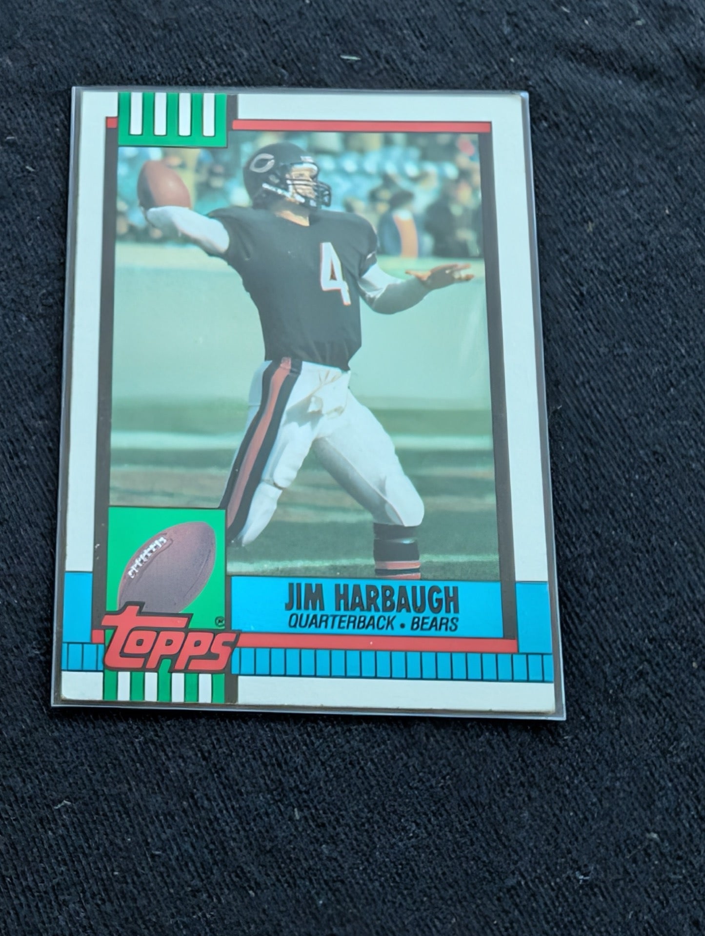 Jim Harbaugh "Captain Comeback" QB Lot (2) 1990 Topps Bears & 1996 Topps Colts