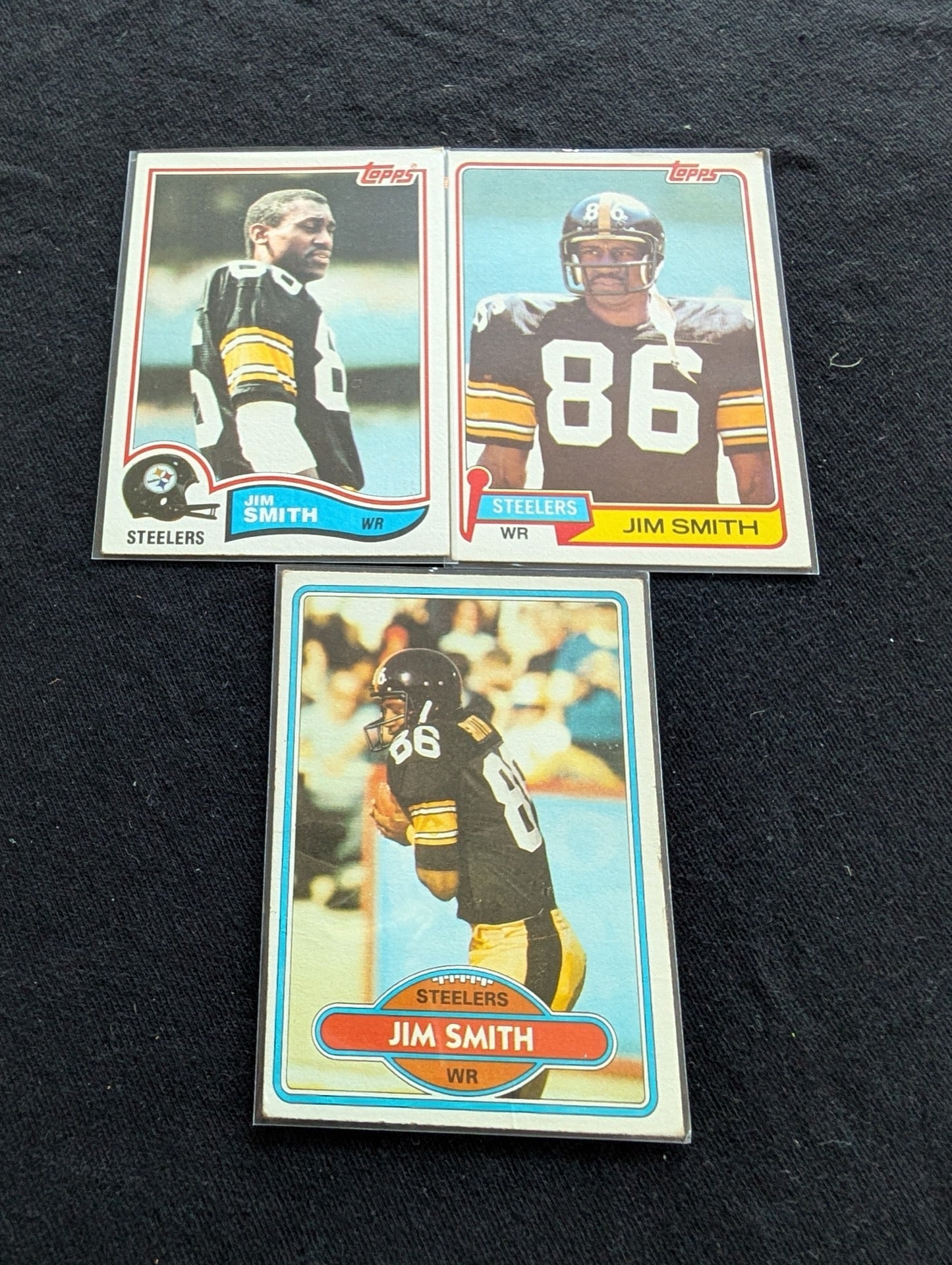 Jim Smith Steelers Vintage Topps Lot (3) 1980-1982 2x Super Bowl Champ