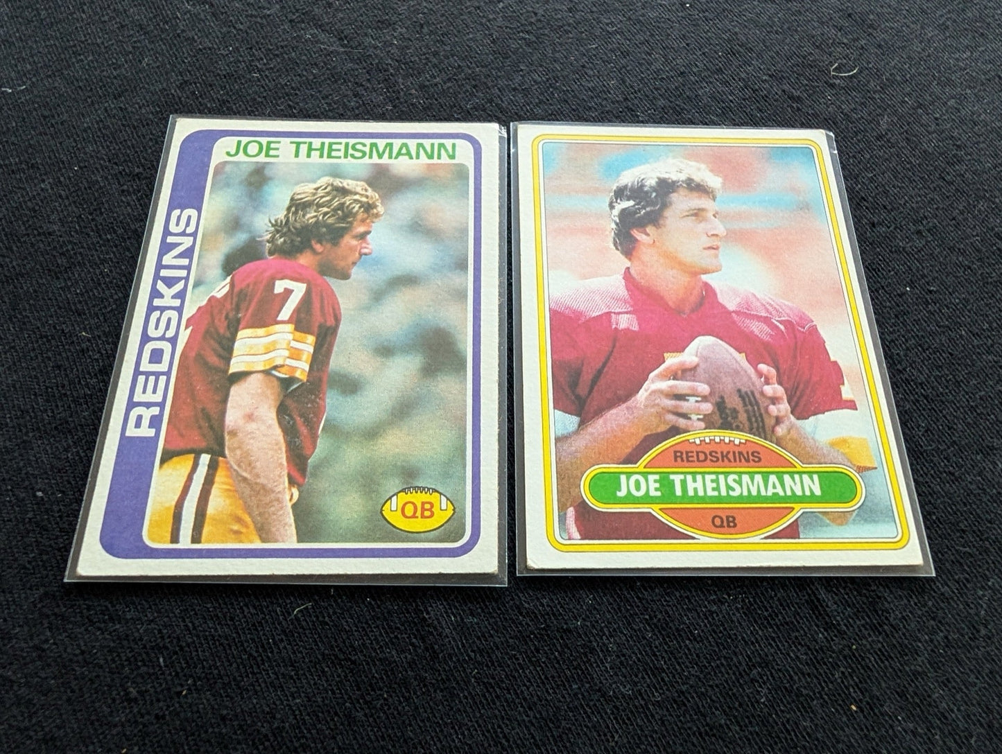 Joe Theismann Redskins MVP Vintage Topps Lot (2) 1980 1981 Super Bowl Champ