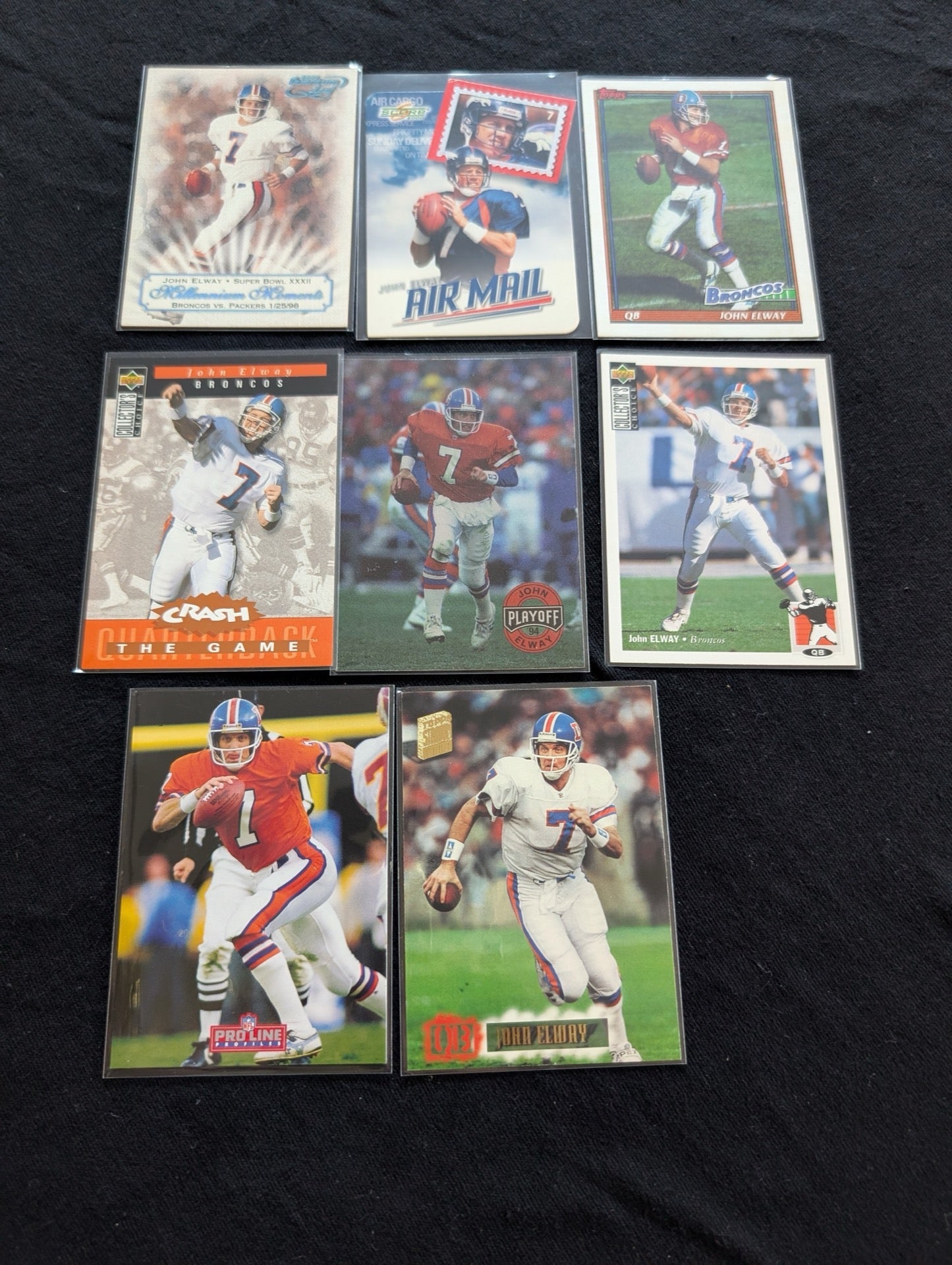 John Elway HOF Broncos Legend QB Lot (8 Cards) 90s Inserts UD Pro Line Score