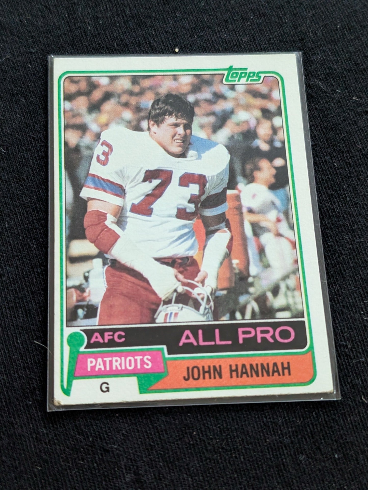 John Hannah HOF Patriots Legend Vintage Topps All-Pro Lot (2) 1981 1982