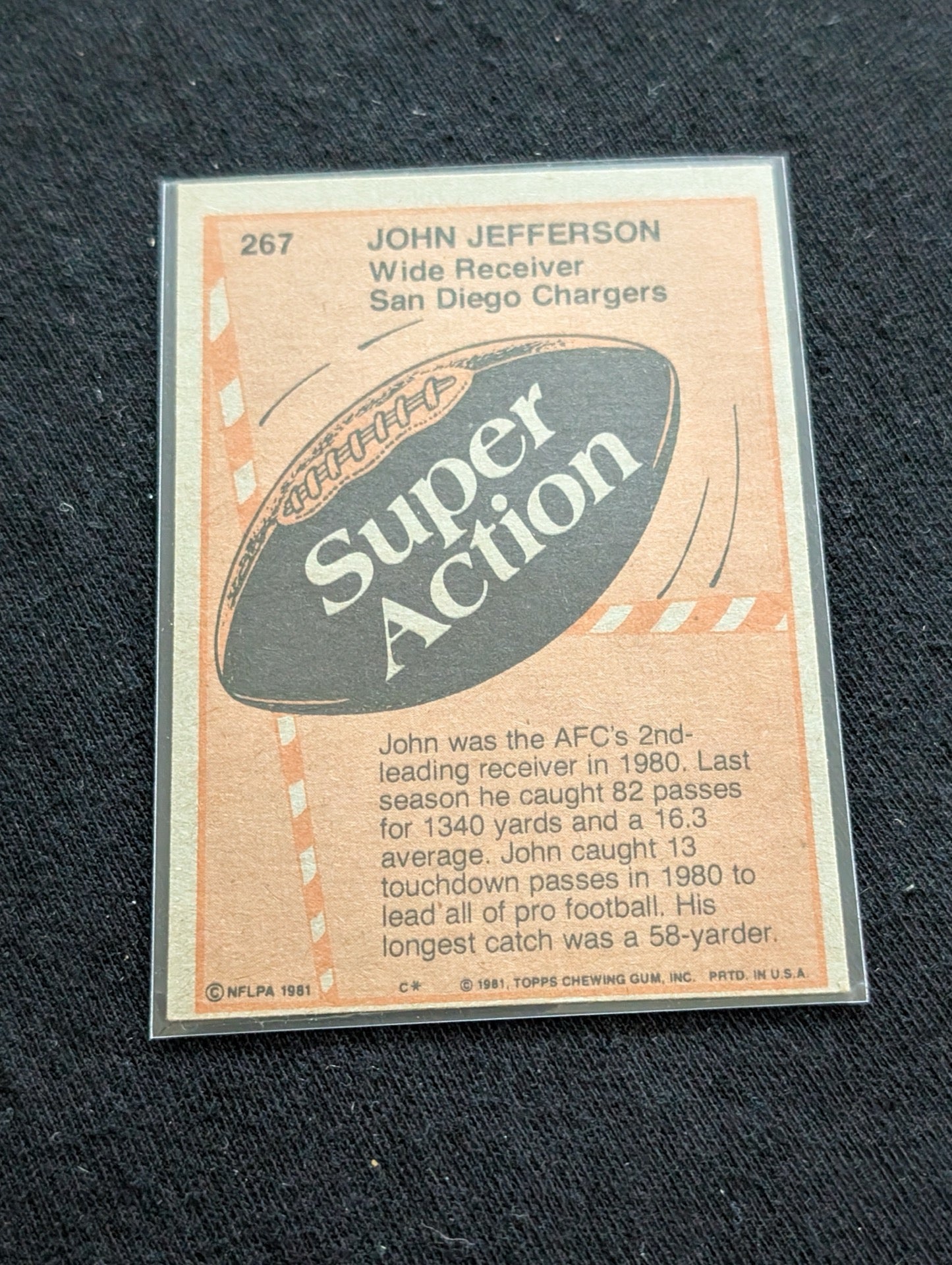 John Jefferson Chargers Vintage Topps Lot (2) 1980 & 1981 "Super Action"