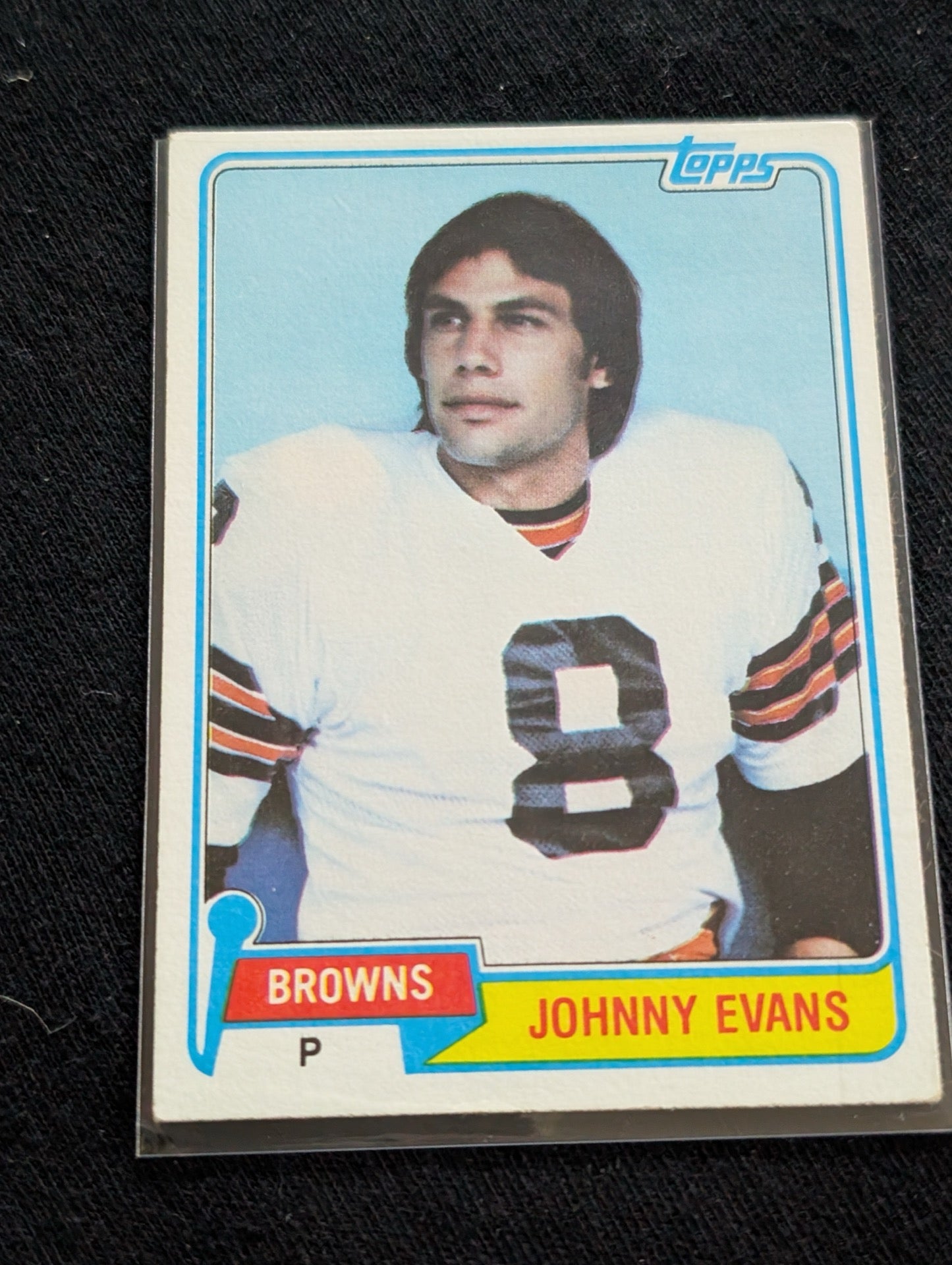 Johnny Evans Cleveland Browns Punter Vintage Topps Lot (2) 1980 1981