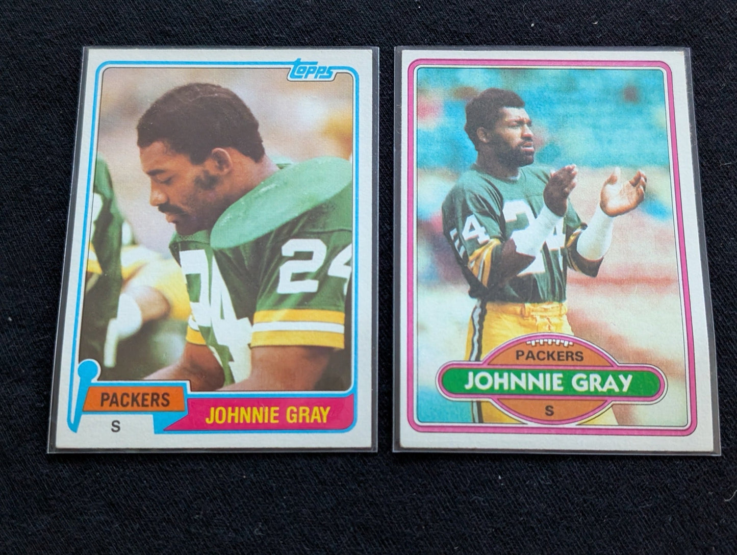 Johnnie Gray Green Bay Packers Vintage Topps Lot (2) 1981 1982