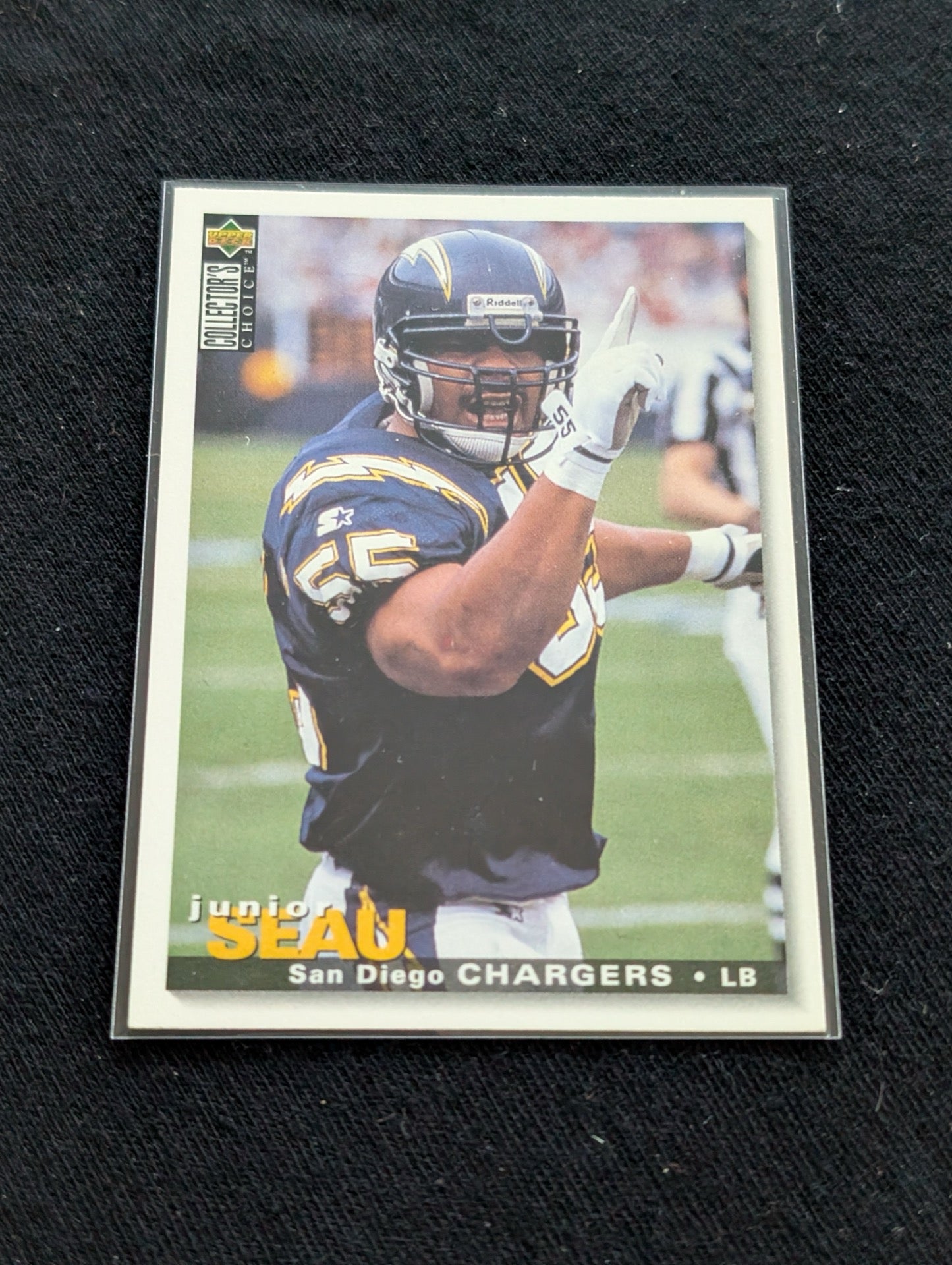 Junior Seau HOF Chargers Legend Lot (7) 1990 Topps RC, Pro Set, UD, Inserts