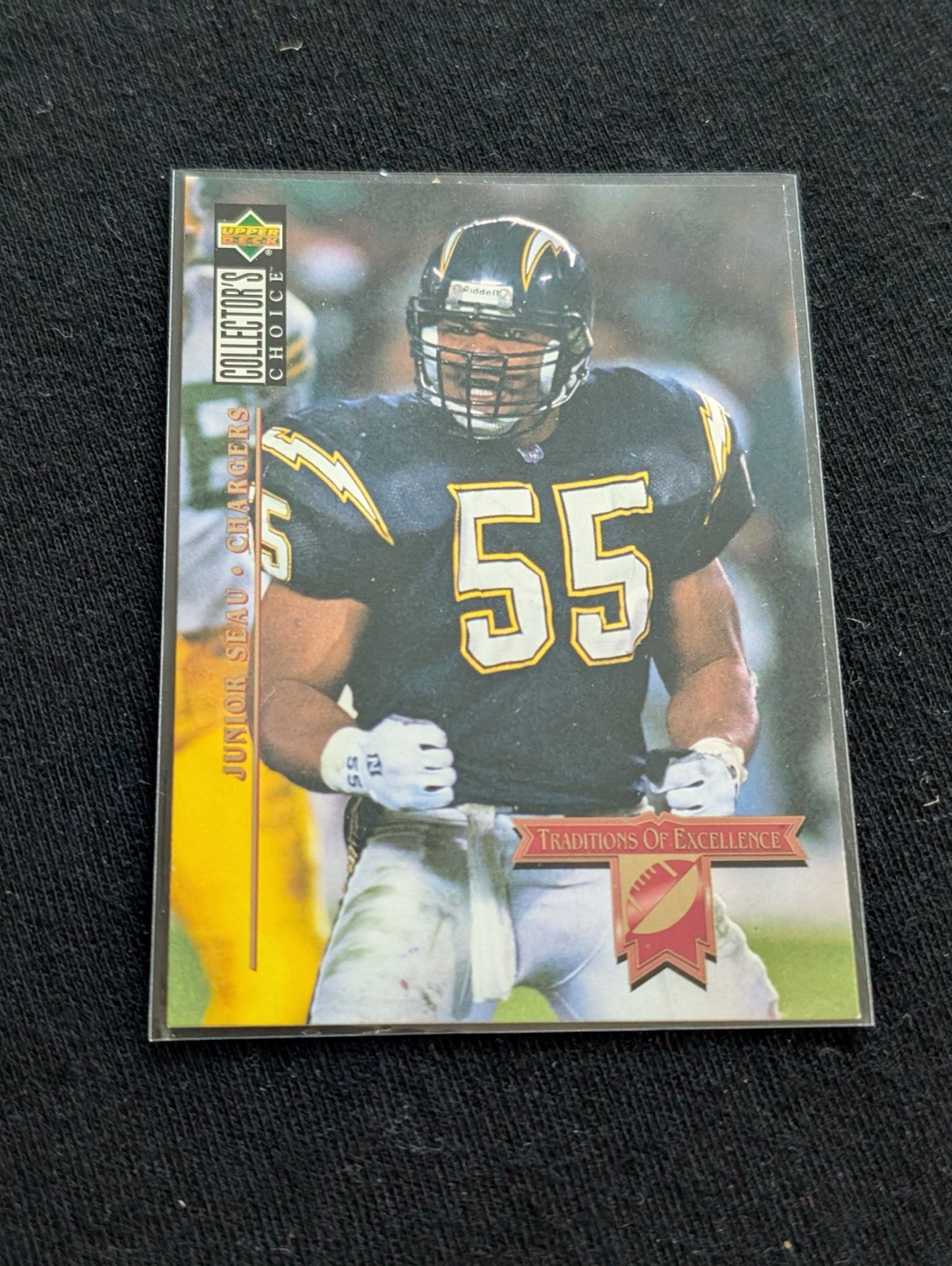 Junior Seau HOF Chargers Legend Lot (7) 1990 Topps RC, Pro Set, UD, Inserts