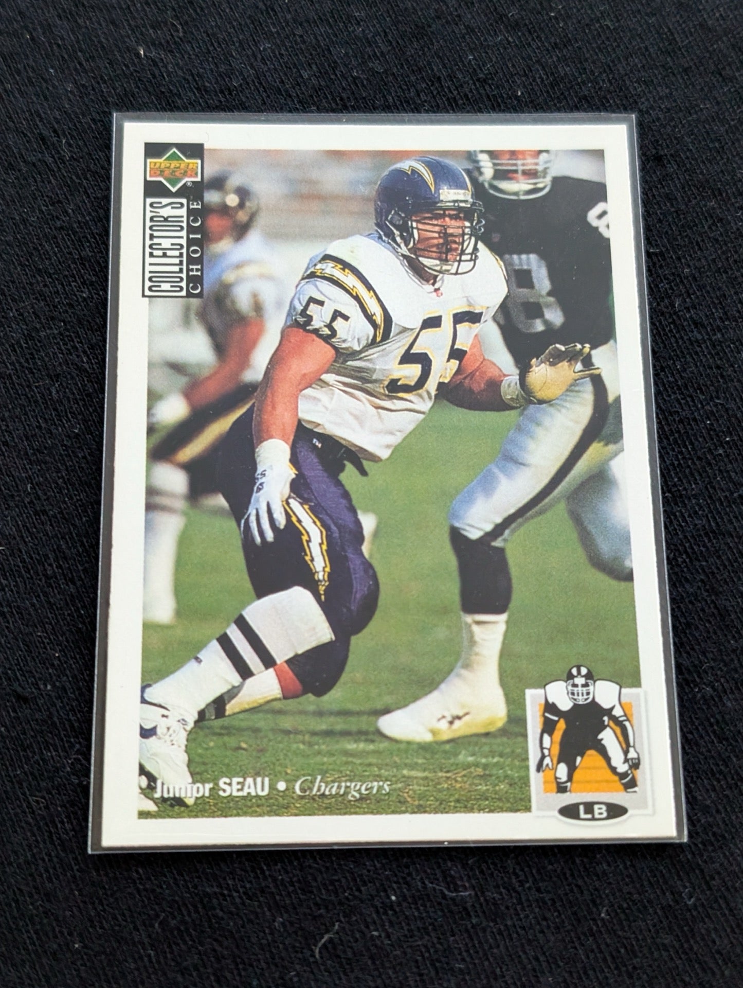 Junior Seau HOF Chargers Legend Lot (7) 1990 Topps RC, Pro Set, UD, Inserts