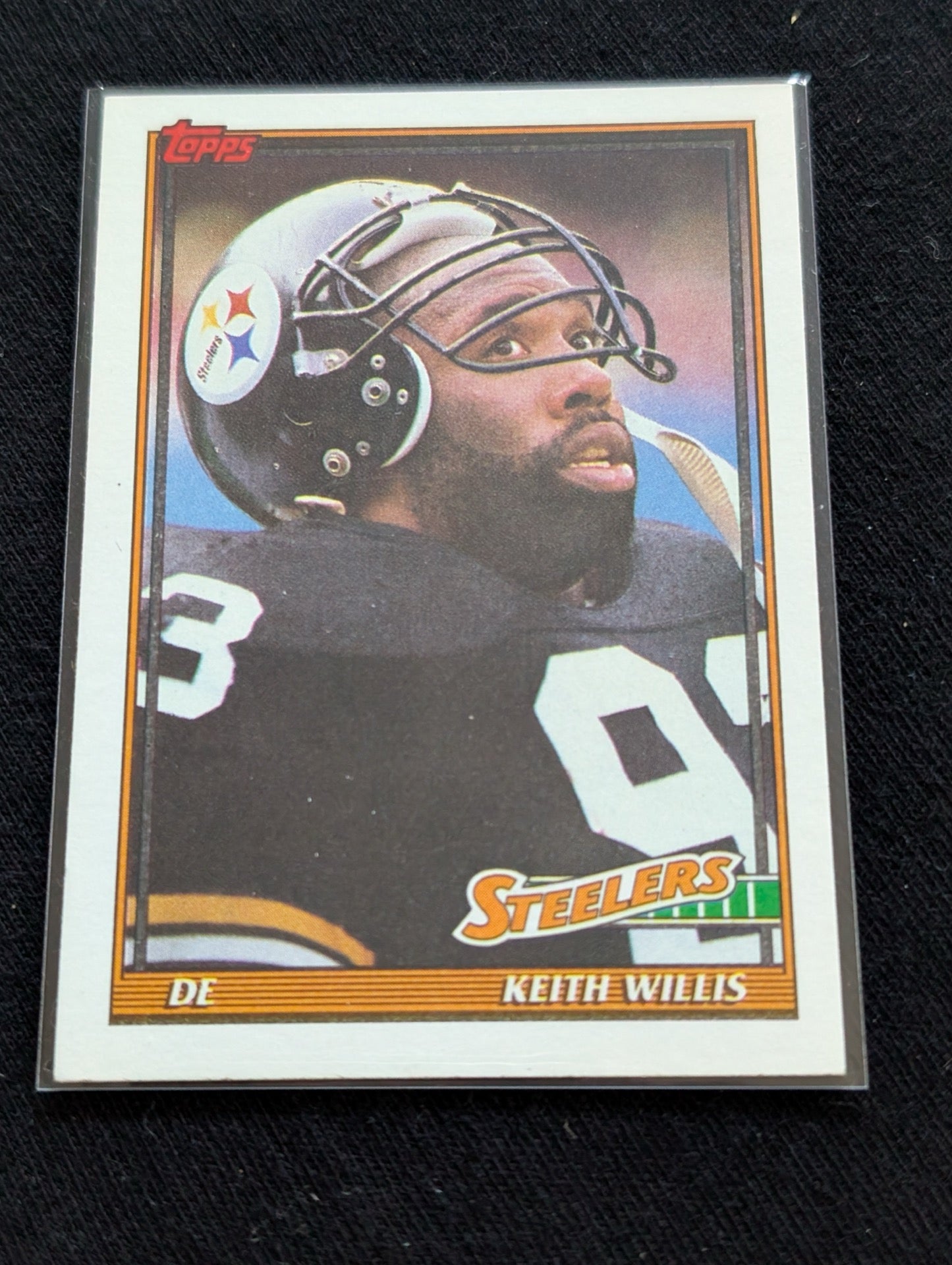 Keith Willis Steelers DE Lot (2) 1990 Topps & 1991 Pro Set
