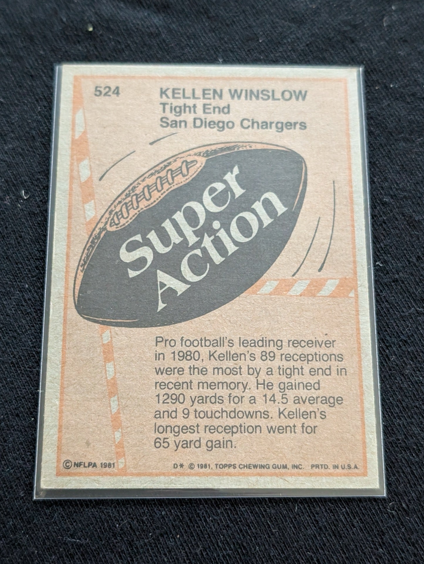Kellen Winslow HOF Chargers Lot (3) 1981-1982 Topps All-Pro Super Action