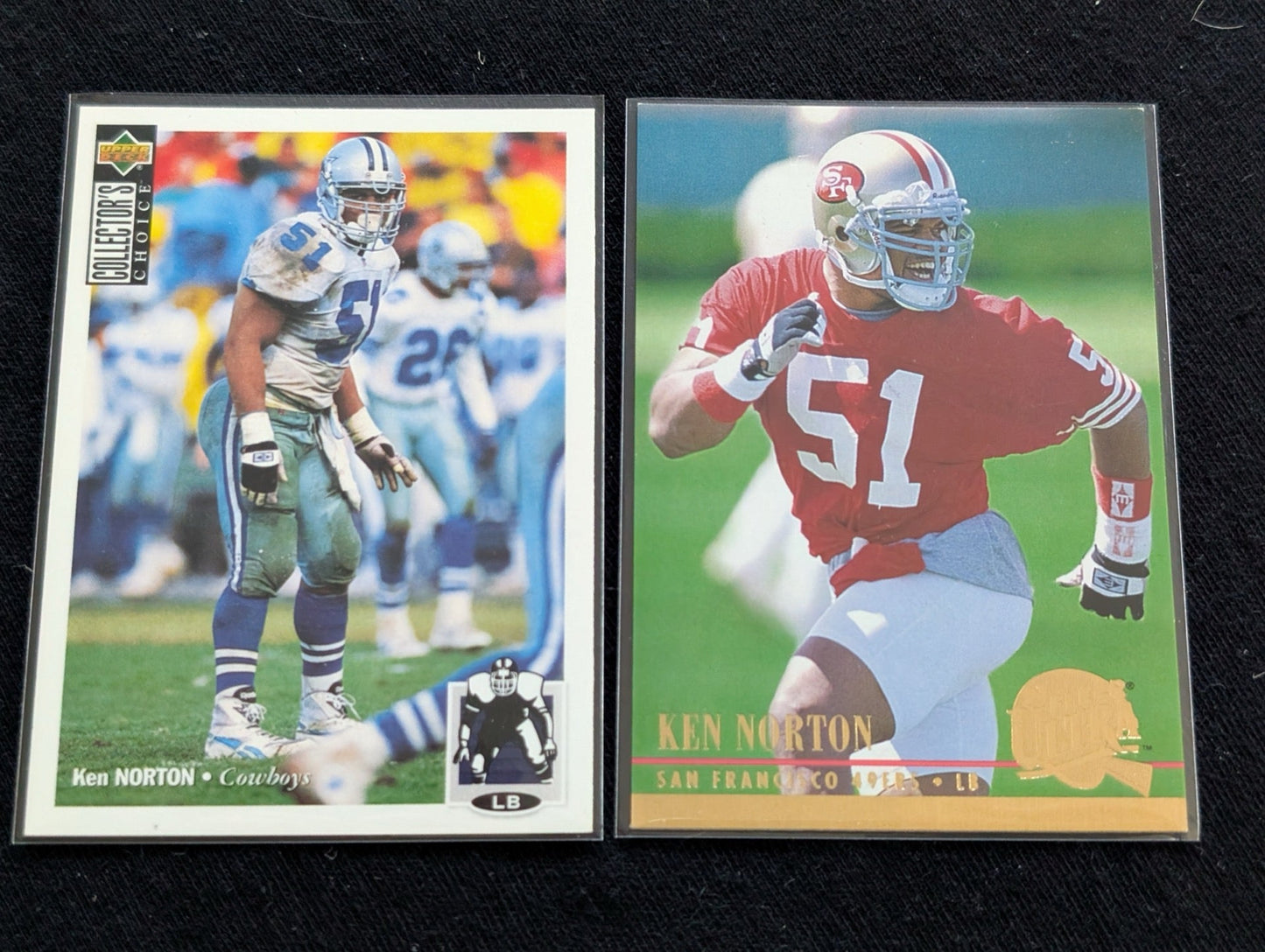 Ken Norton Jr. Lot (2) 1994 UD Cowboys & 1995 UD Gold 49ers 3x Super Bowl Champ