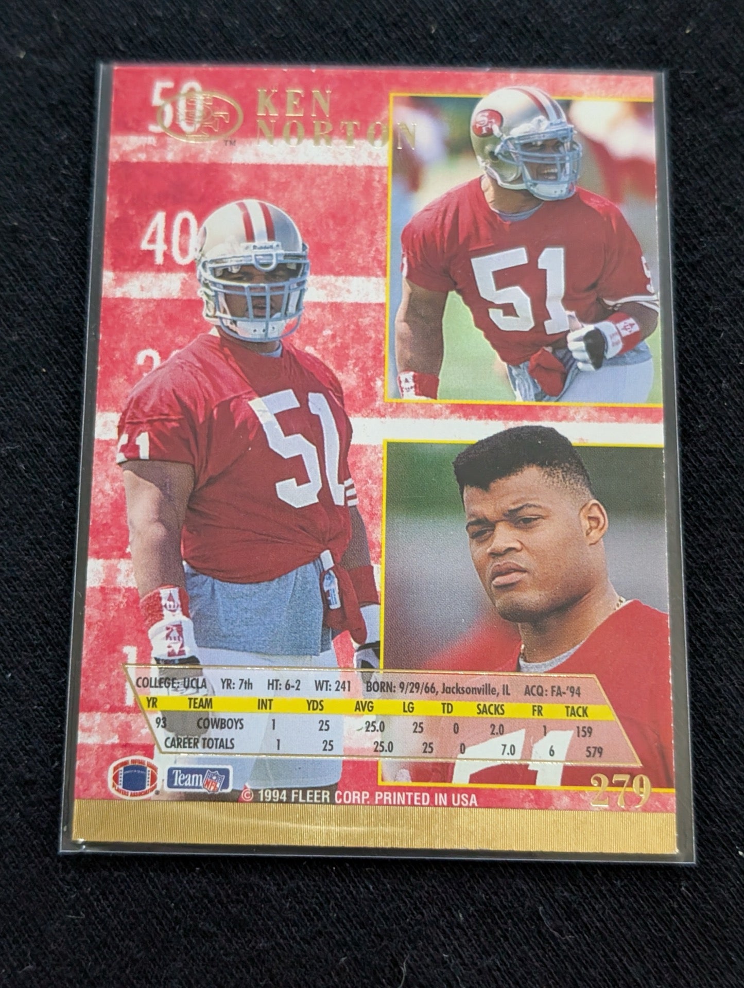 Ken Norton Jr. Lot (2) 1994 UD Cowboys & 1995 UD Gold 49ers 3x Super Bowl Champ