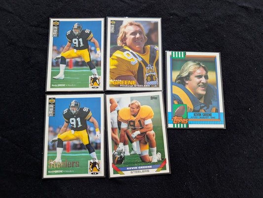 Kevin Greene HOF Legend Lot (5) Steelers Rams 1990 Topps 1994-95 UD Gold