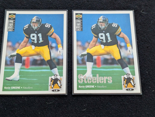 Kevin Greene HOF Steelers Lot (2) 1994 Collector's Choice Matched Pair