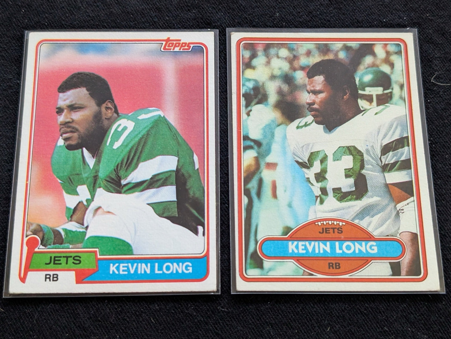 Kevin Long New York Jets Vintage Topps Lot (2) 1980 1981