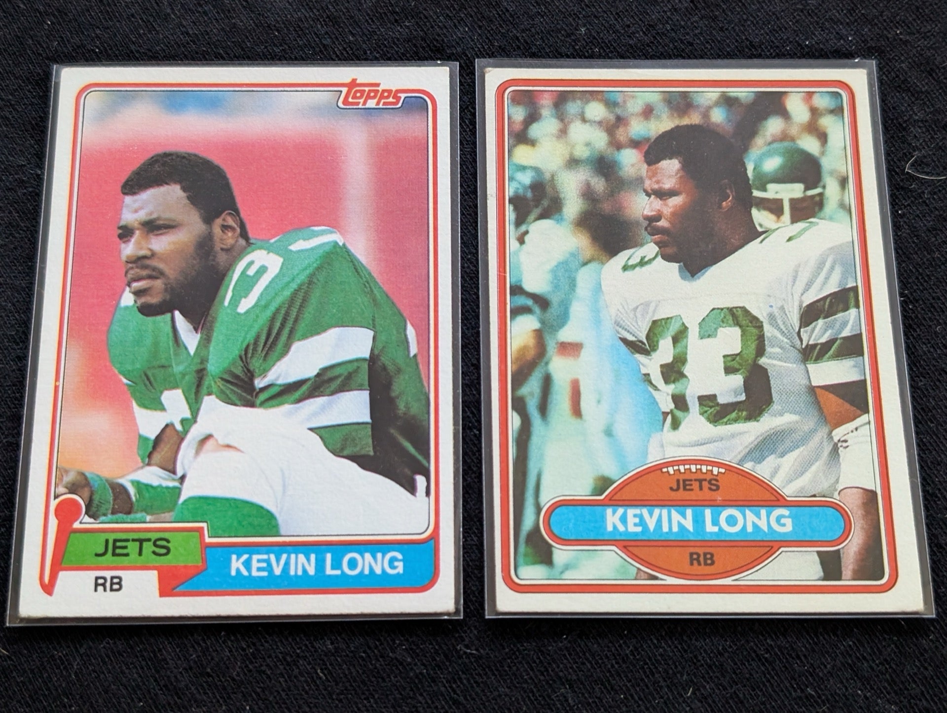 Kevin Long New York Jets Vintage Topps Lot (2) 1980 1981