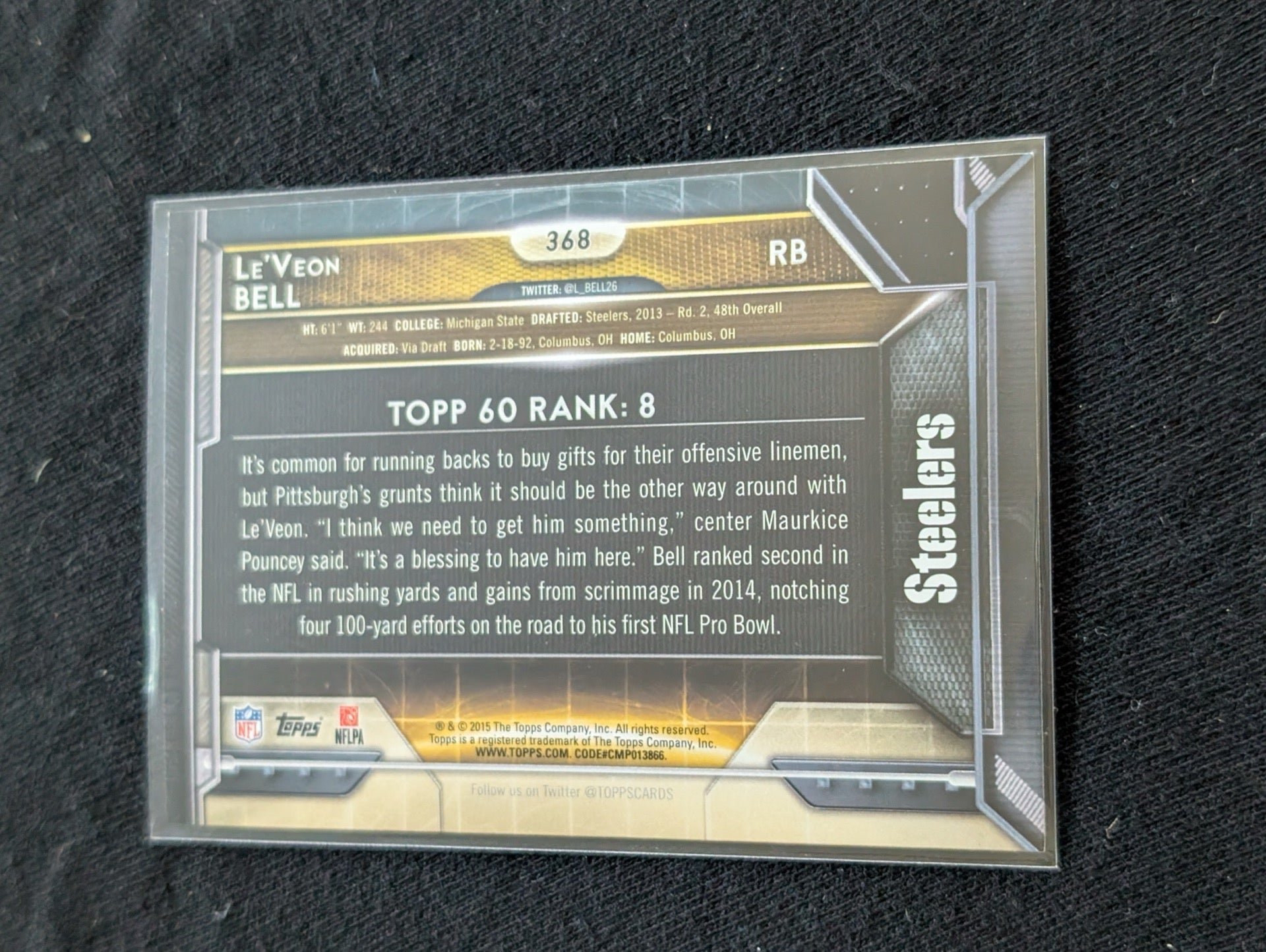 Le'Veon Bell Steelers Star RB Lot (3) 2017 Topps 2017 Prestige 2018 Contenders