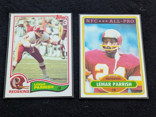 Lemar Parrish Redskins Legend Vintage Topps Lot (2) 1980 & 1981 All-Pro