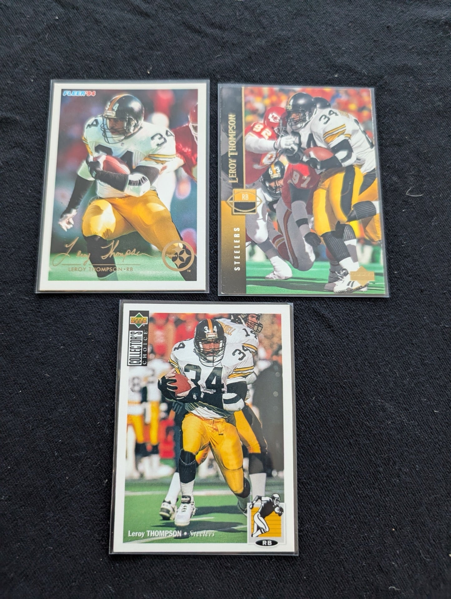 Leroy Thompson Steelers RB Lot (3) 1994 Fleer Ultra Playoff Collector's Choice